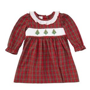 Edgehill Collection Red Plaid Dress with Green Accents